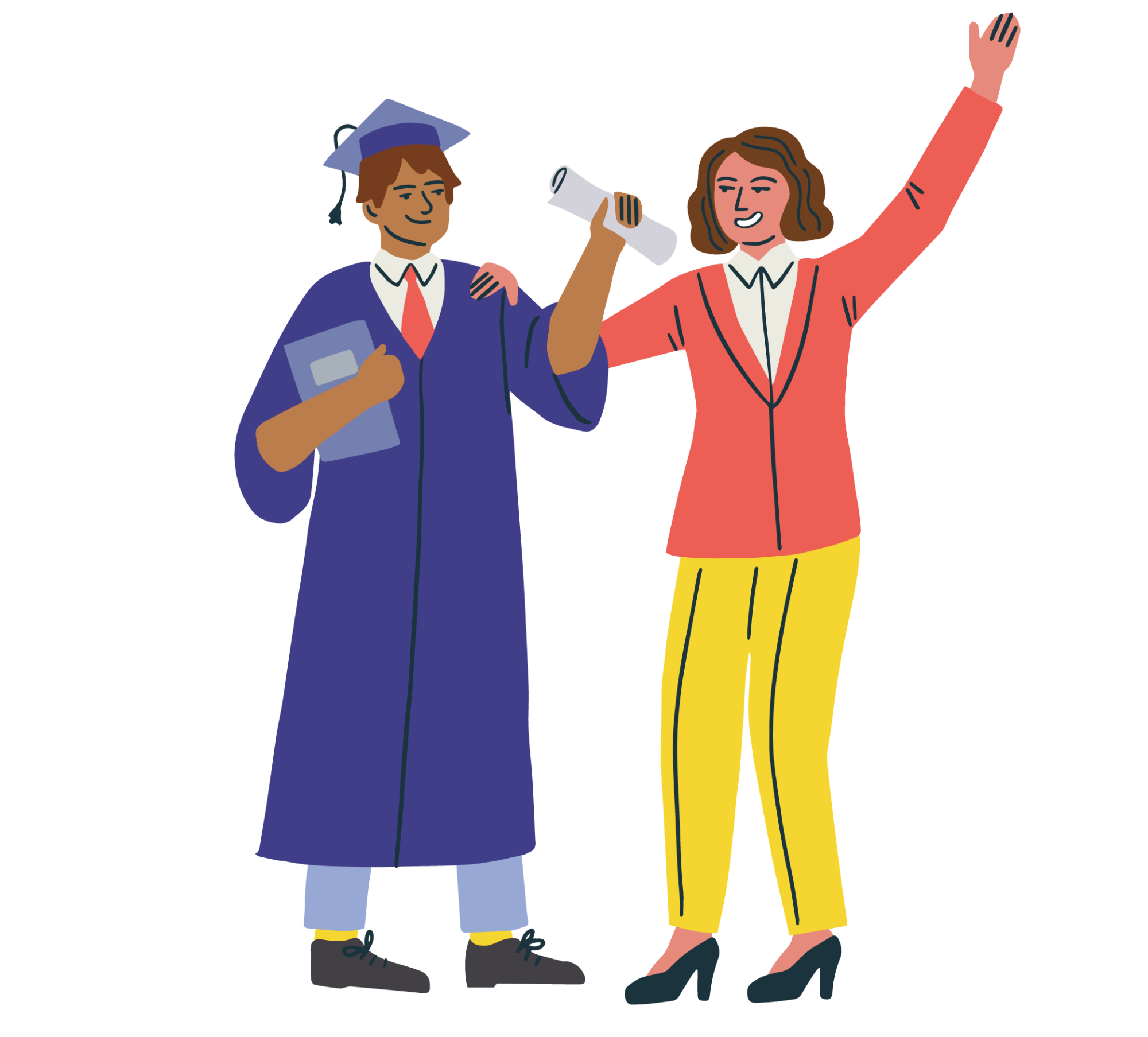illustration marraine filleul diplôme réussite